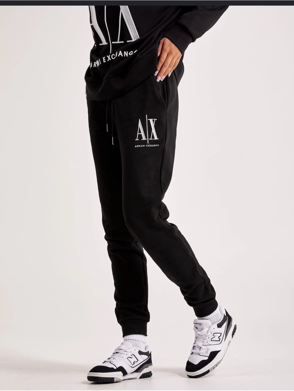 Armani Exchange Black Logo Jogger Pants